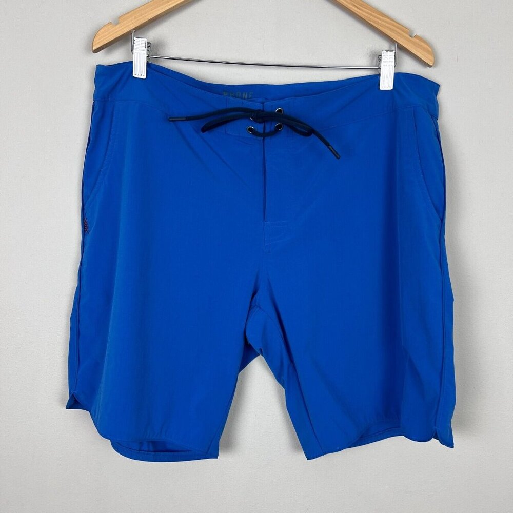 Rhone Board Shorts Men 36 Blue Tech Drawstring Classic Pockets 9” Stretch Beach